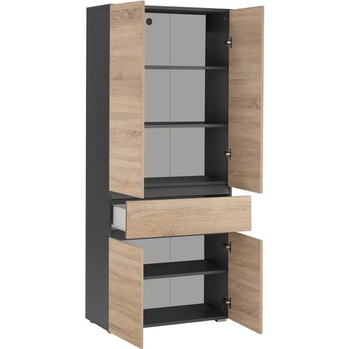Wisla -armoire De Salle De Bain Avec 2 Portes Et 1 Étagère Aspect Chêne