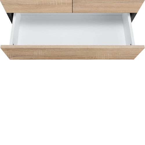 Wisla -armoire De Salle De Bain Avec 2 Portes Et 1 Étagère Aspect Chêne