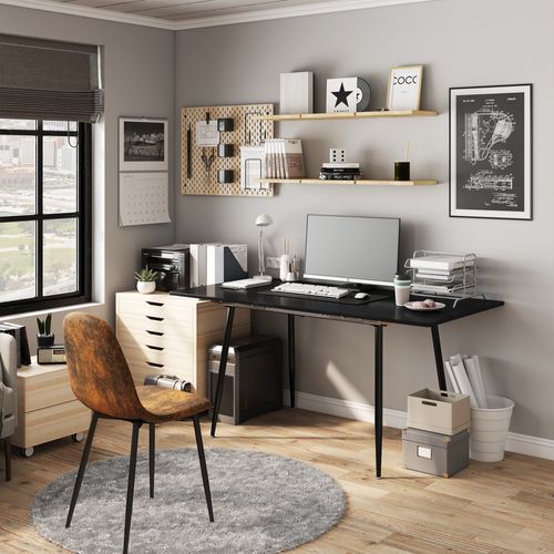Bureau extensible moderne design minimaliste et fonctionnel noir 120 ...