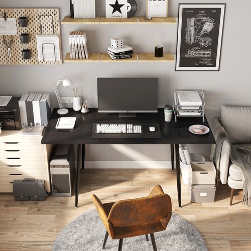 Bureau extensible moderne design minimaliste et fonctionnel noir 120 ...