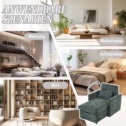 Fauteuil Individuel En Chenille émeraude — Comprend Un Support Pour Téléphone, Un Espace D