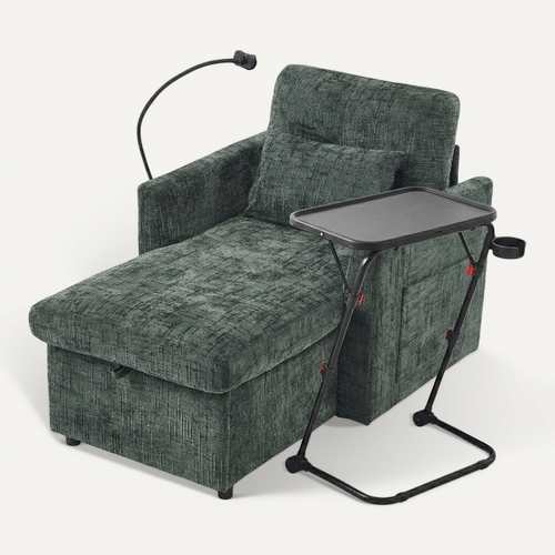 Fauteuil Individuel En Chenille émeraude — Comprend Un Support Pour Téléphone, Un Espace D