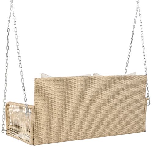 Balancelle Suspendue En Rotin Tressé Avec Coussins Crème Thaldraith