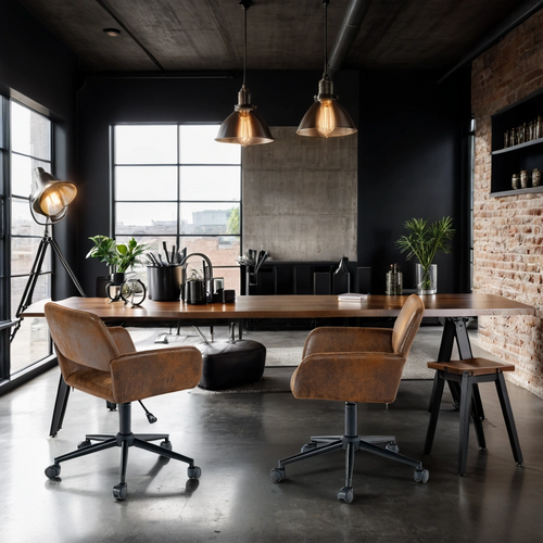 Chaise En Similicuir Marron Avec Pied Pivotant Pour Un Style Industriel Chic
