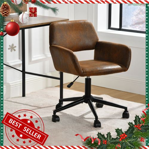 Chaise En Similicuir Marron Avec Pied Pivotant Pour Un Style Industriel Chic