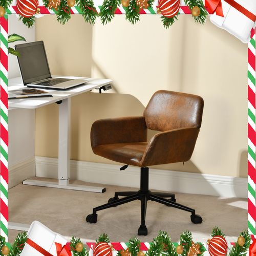 Chaise En Similicuir Marron Avec Pied Pivotant Pour Un Style Industriel Chic
