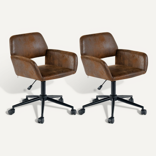 Chaise En Similicuir Marron Avec Pied Pivotant Pour Un Style Industriel Chic