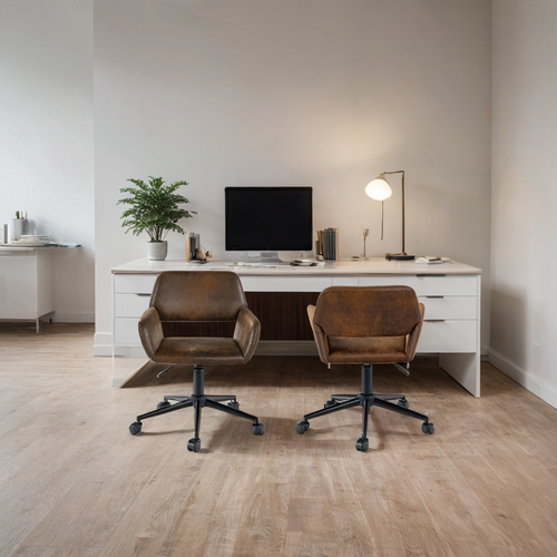 Chaise En Similicuir Marron Avec Pied Pivotant Pour Un Style Industriel Chic