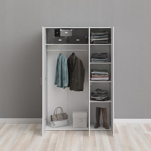 Armoire 3 portes ouvrantes SPACE L. 115,8 cm blanc