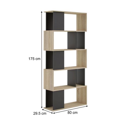 Bibliothèque L. 80 cm CLASS imitation chêne/noir