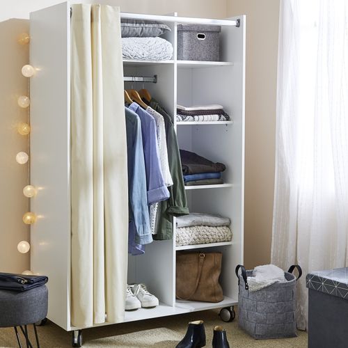 Kit dressing avec rideau L.100 cm MOVE blanc