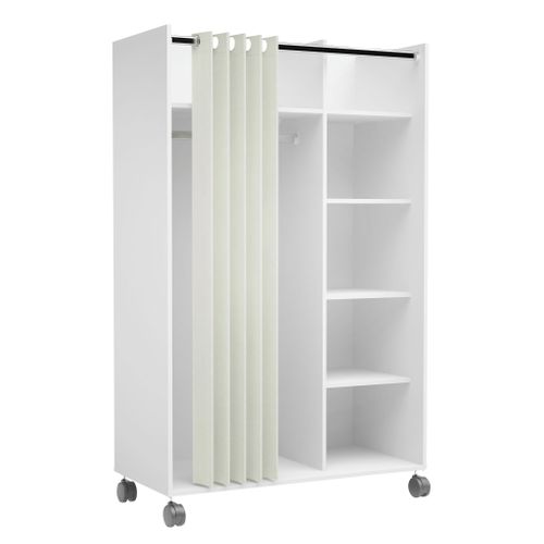 Kit dressing avec rideau L.100 cm MOVE blanc