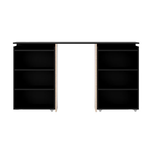 Tête de lit 140 cm avec BEST LAK rangement Noir Mat