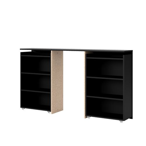Tête de lit 140 cm avec BEST LAK rangement Noir Mat