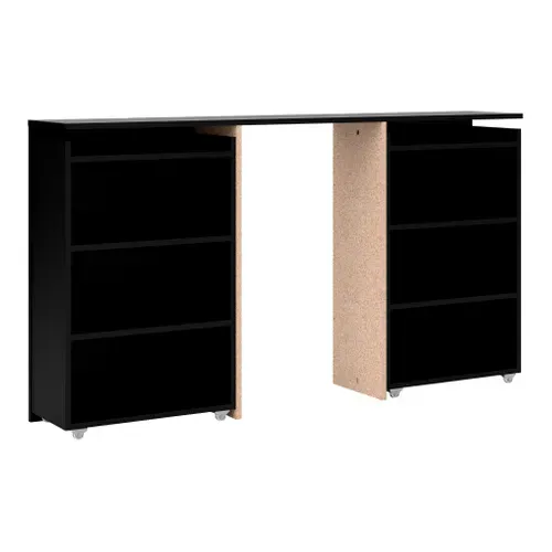 Tête de lit 140 cm avec BEST LAK rangement Noir Mat