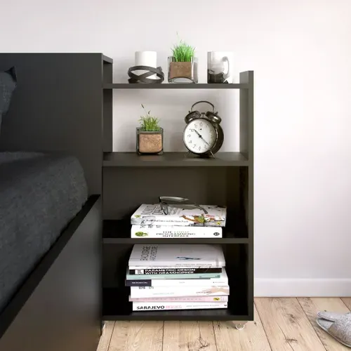 Tête de lit 160 cm avec BEST LAK rangement noir mat