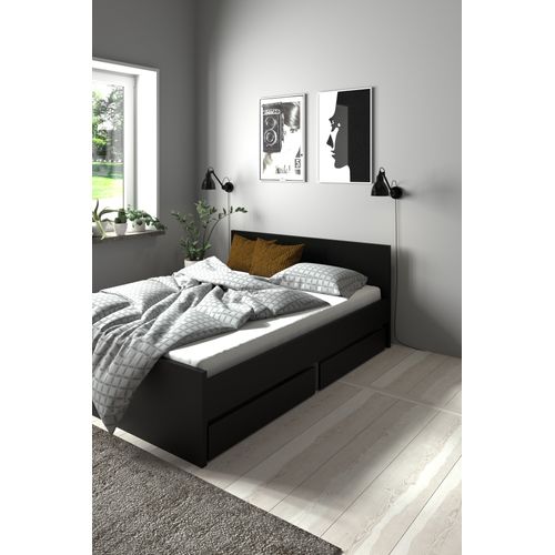 2 tiroirs de rangement pour noir mat BEST lit 160x200 cm