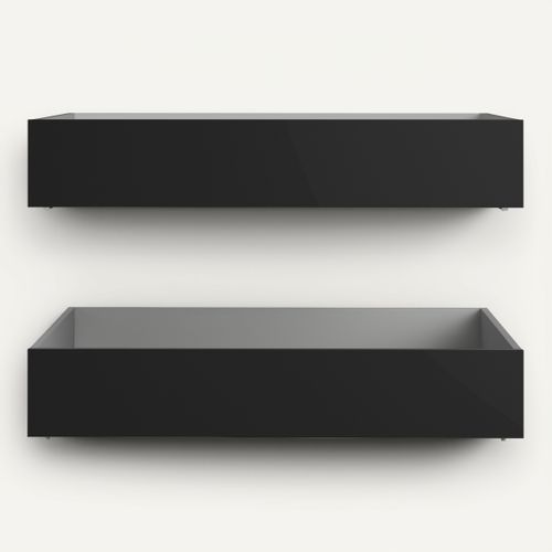 2 tiroirs de rangement pour noir mat BEST lit 160x200 cm vue de face