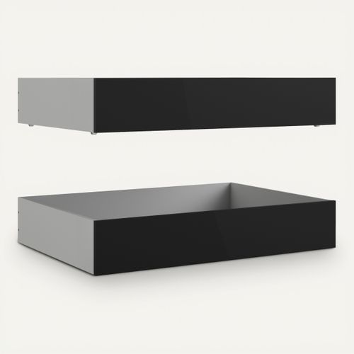 2 tiroirs de rangement pour noir mat BEST lit 160x200 cm vue 3/4