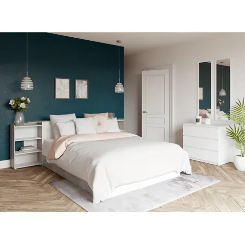 Lit 140x190 cm BEST LAK 2 blanc laqué