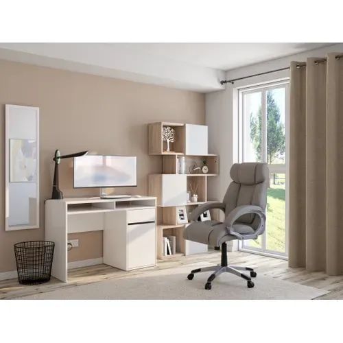 Bureau 1 porte et 1 tiroir BEST LAK 3 Blanc laqué