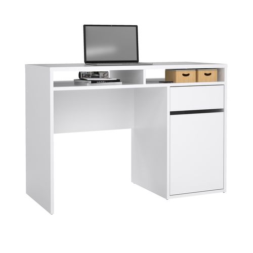 Bureau 1 porte et 1 tiroir BEST LAK 3 Blanc laqué