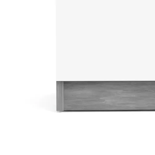 Rangement 2 portes 4 tiroirs BEST LAK Blanc laqué béton vue accessoires