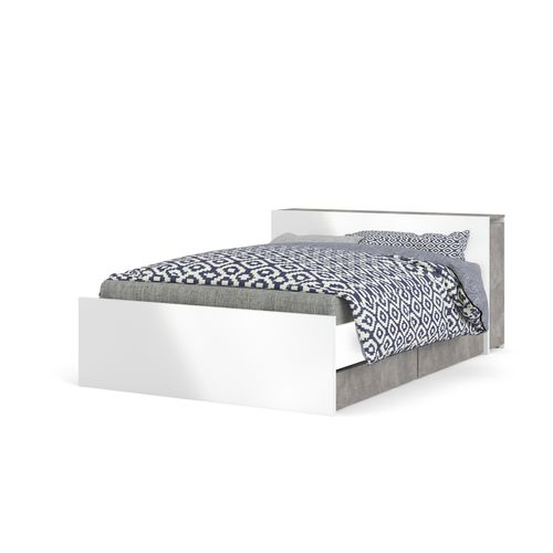 2 tiroirs de rangement pour blanc et béton BEST LAK lit 90x190 et 140x190 cm