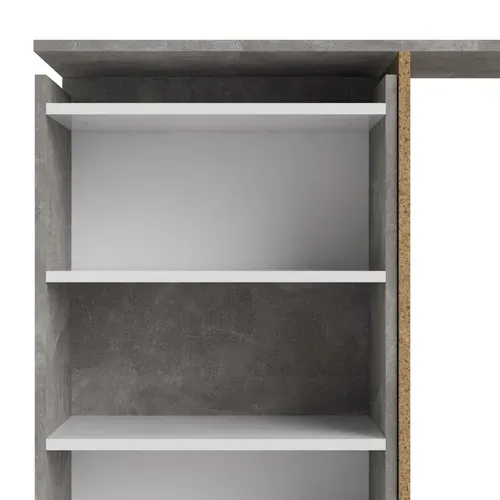 Tête de lit 140 cm avec BEST LAK rangement blanc laqué béton vue détaillée