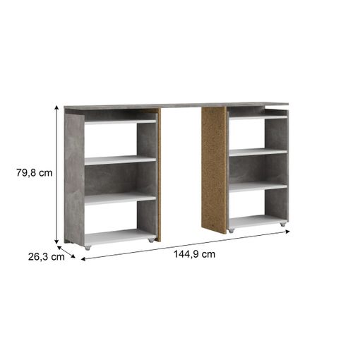 Tête de lit 140 cm avec BEST LAK rangement blanc laqué béton