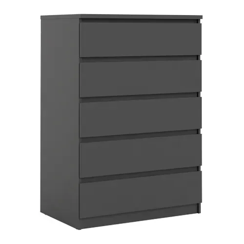 Commode 5 tiroirs BEST LAK 2 noir mat
