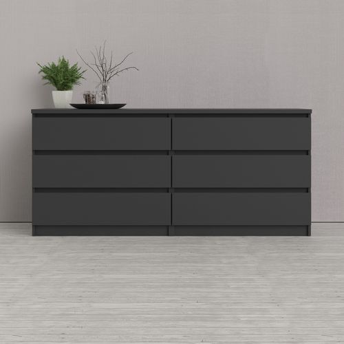 Commode 2X3 tiroirs BEST LAK 2 noir mat
