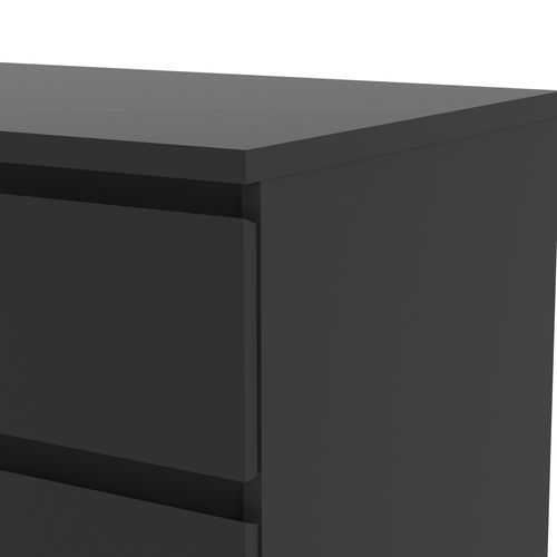 Commode 2X3 tiroirs BEST LAK 2 noir mat vue détaillée
