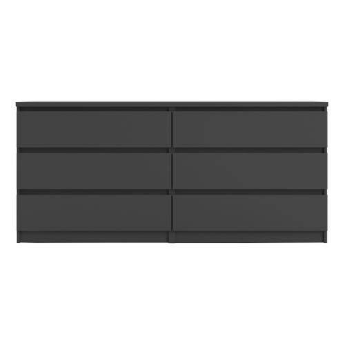 Commode 2X3 tiroirs BEST LAK 2 noir mat