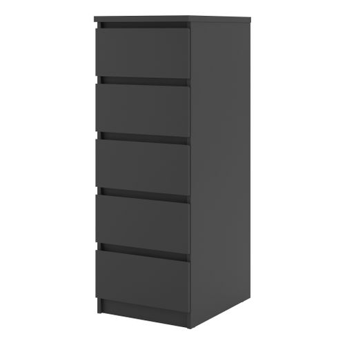 Chiffonnier 5 tiroirs BEST LAK 2 noir mat