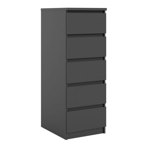 Chiffonnier 5 tiroirs BEST LAK 2 noir mat