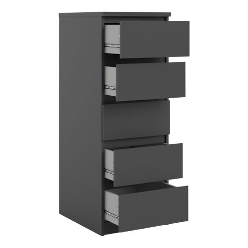 Chiffonnier 5 tiroirs BEST LAK 2 noir mat