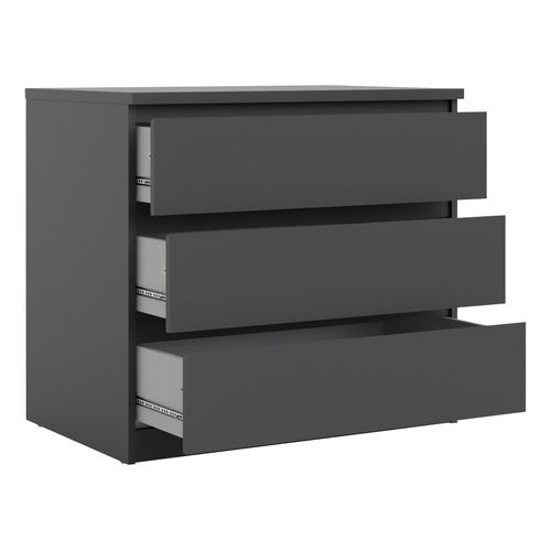 Commode 3 tiroirs BEST LAK 2 noir mat