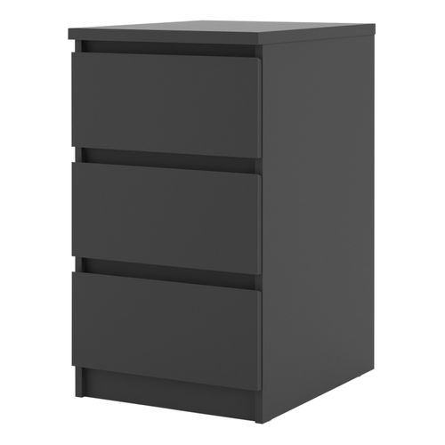 Demi commode 3 tiroirs BEST LAK 2 noir mat