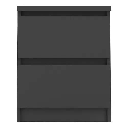 Chevet 2 tiroirs BEST LAK 2 noir mat vue de face