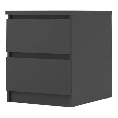 Chevet 2 tiroirs BEST LAK 2 noir mat vue de profil