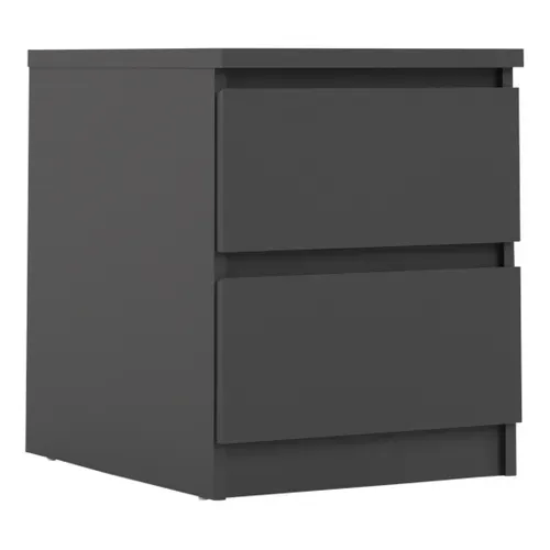 Chevet 2 tiroirs BEST LAK 2 noir mat vue 3/4