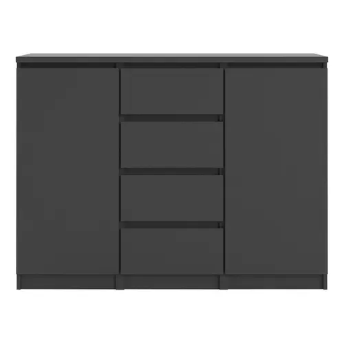 Rangement 2 portes 4 tiroirs BEST LAK 2 noir mat