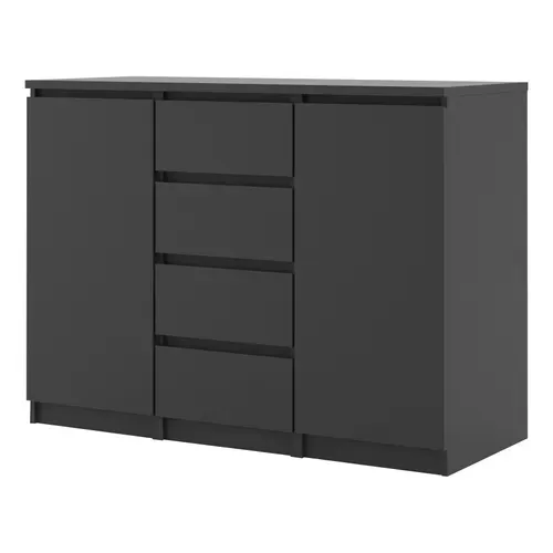 Rangement 2 portes 4 tiroirs BEST LAK 2 noir mat
