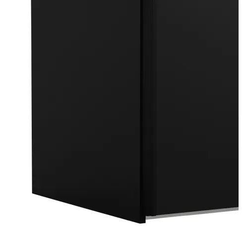 Armoire 2 portes coulissantes ELEGANCE XL L.180 cm noir mat vue accessoires