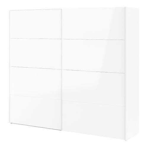 Armoire 2 portes coulissantes ELEGANCE XL L.240 cm blanc laqué
