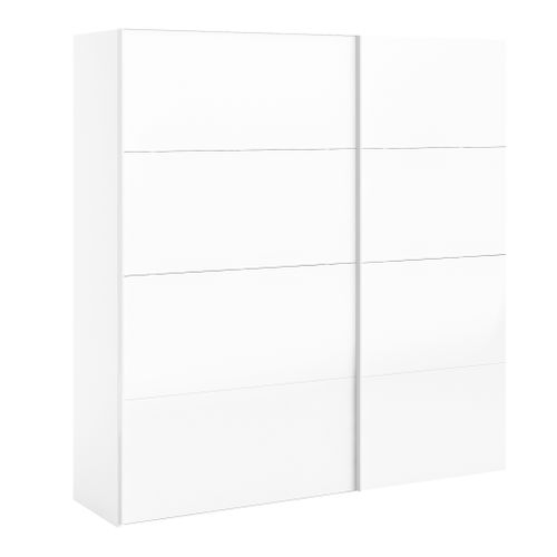 Armoire 2 portes coulissantes ELEGANCE XL L.240 cm blanc laqué