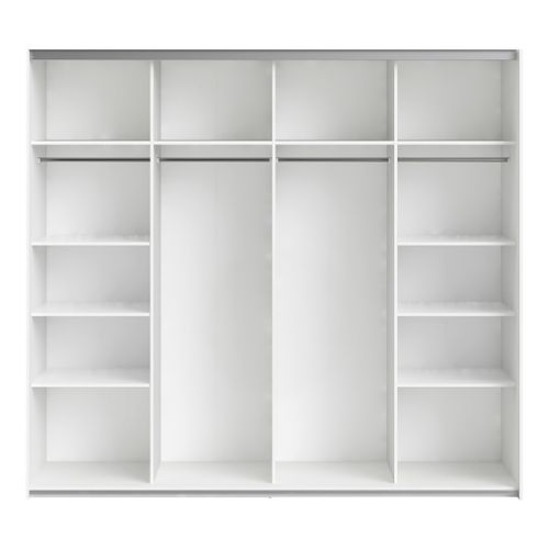 Armoire 2 portes coulissantes ELEGANCE XL L.240 cm blanc laqué