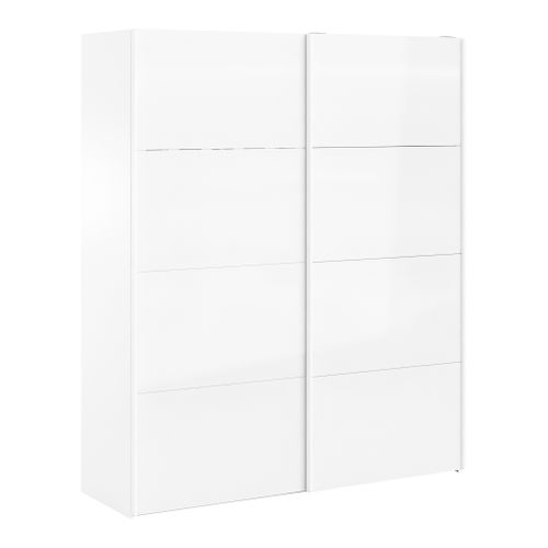 Armoire 2 portes coulissantes ELEGANCE XL L.180 cm blanc laqué
