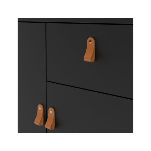 Buffet De Salon Noir Mat Élégant Style Minimaliste Voltaire